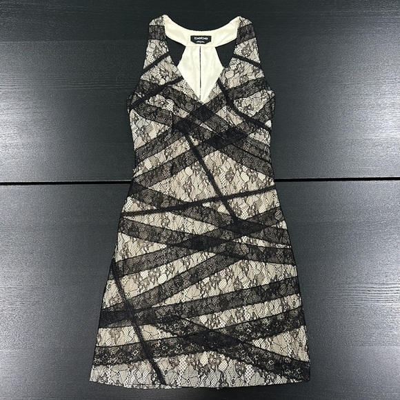 Bebe Lined Lace Mini Dress - 0 - Picture 1 of 9